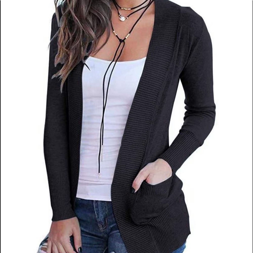 Black cardigan
